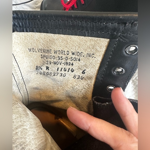 Vintage Wolverine World Wide Black Military Combat Boots 1994 - Size 8 1/2 R - Picture 7 of 9